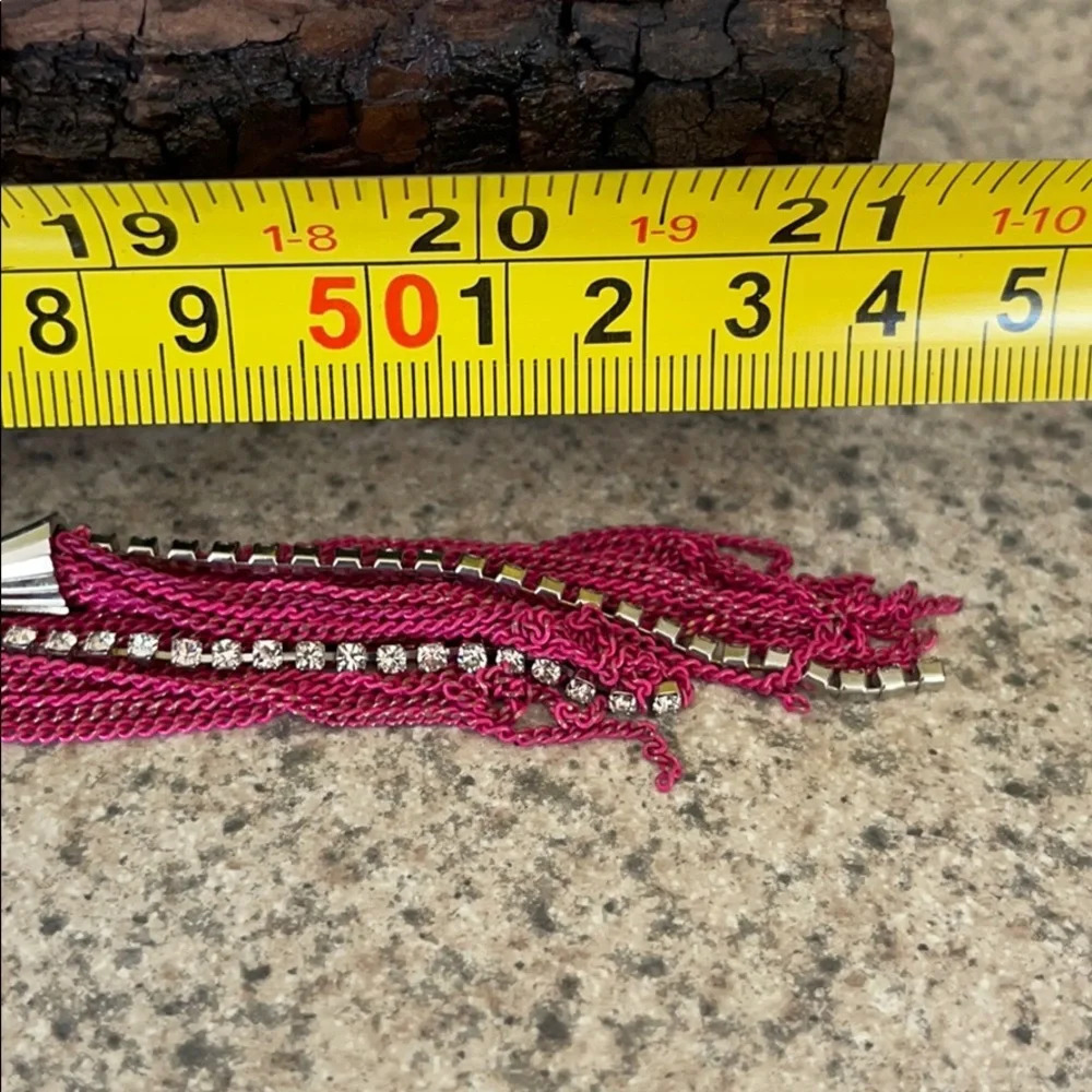 3x$25 ❤️ New York &Co Pink Tassel Chain Necklace ❤️ - Picture 8 of 11